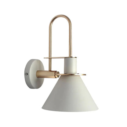 1 Light Bedside Wall Mounted Light Simple Black/White/Green Sconce Lamp with Conical Metal Shade | Kalsten